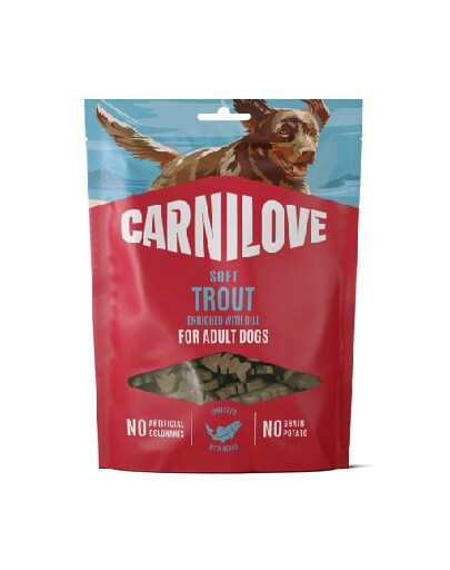CARNILOVE Dog Soft Snack Trout 200g miękkie przysmaki z pstrągiem dla dorosłych psów